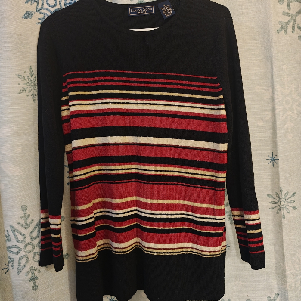 Laura Scott Black Knit Top